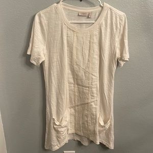 Logo Lori Goldstein off white tee